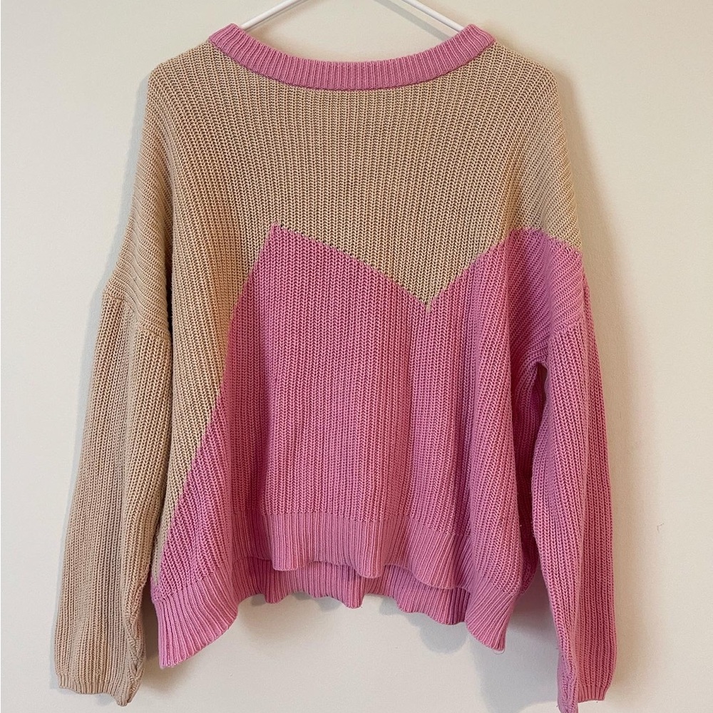 Pink + Tan THML Sweater